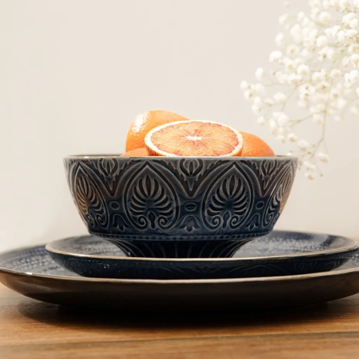 Fashion Miska Indie Granatowa 16 Cm Naczynia Ogródowe I Piknikowe