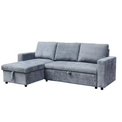 Outlet Naroznik Virev Naroznik Uniwersalny Z Funkcja Spania Ciemnoszary 215X76X85 Cm Narożniki