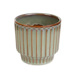 Outlet Oslonka Na Doniczke Maya Ceramiczna Zielona 13,8X13,8X12,8 Cm Wazony I Donice