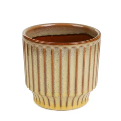 Discount Oslonka Na Doniczke Maya Ceramiczna Musztardowa 13,8X13,8X12,8 Cm Wazony I Donice