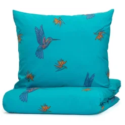 Clearance Pościel Frida Kahlo Z Mikrofibry Turkusowa W Kolibry 200X220 Cm Pościel Z Mikrofibry