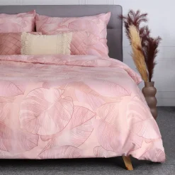Best Sale Pościel Gallo Z Mikrofibry Rozowa W Liscie 160X200 Cm Pościel Z Mikrofibry