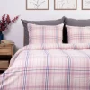 Best Pościel Idaho Flanelowa Rozowa W Krate 160X200 Cm + 1 X 50X60 Cm Pościel Bawelniana