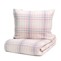 Best Pościel Idaho Flanelowa Rozowa W Krate 160X200 Cm + 1 X 50X60 Cm Pościel Bawelniana