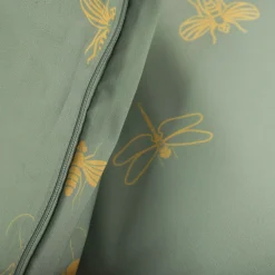 Fashion Pościel Luro Z Mikrofibry Oliwkowa W Owady 160X200 Cm Pościel Z Mikrofibry