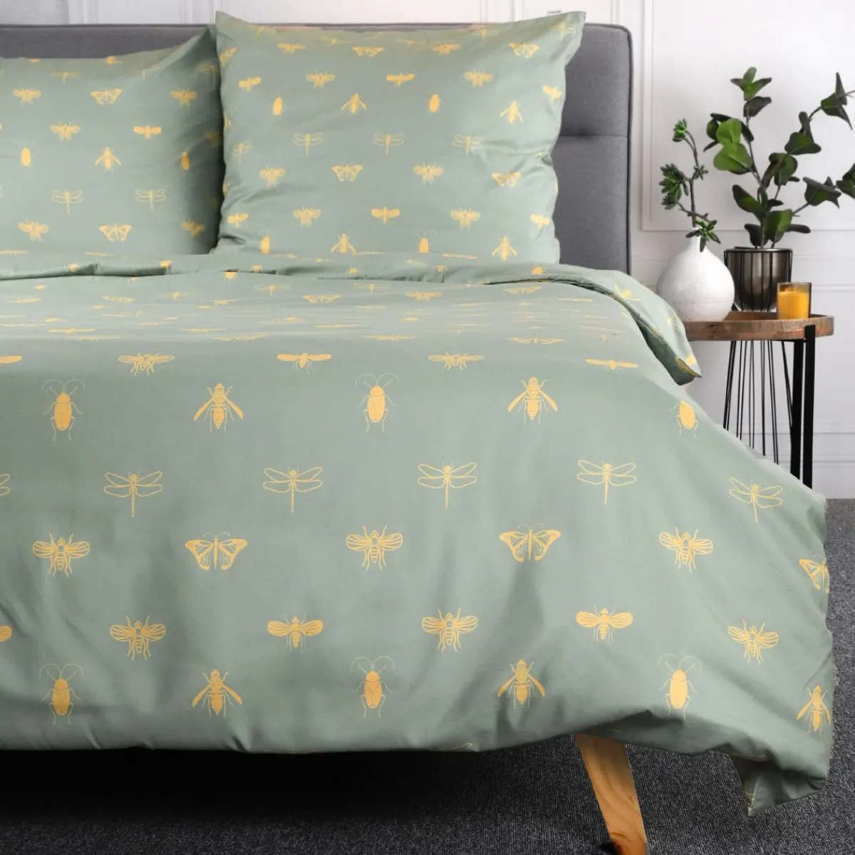 Cheap Pościel Luro Z Mikrofibry Oliwkowa W Owady 200X220 Cm Pościel Z Mikrofibry