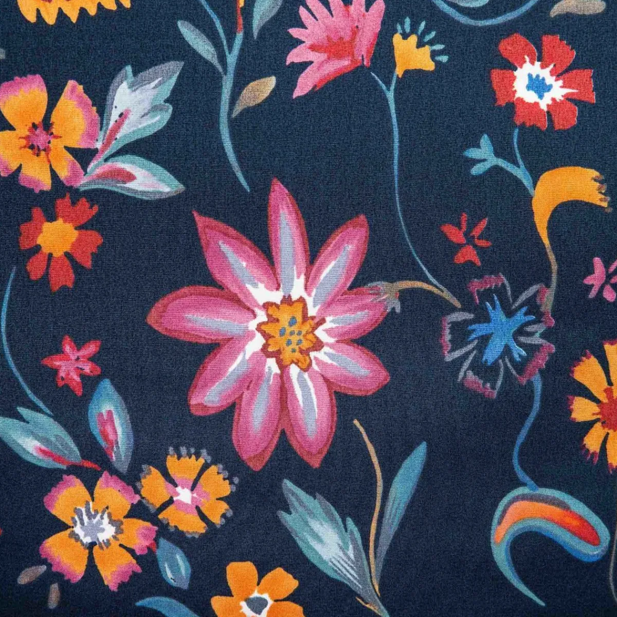 Best Pościel Vabel Z Mikrofibry Granatowa W Liscie I Kwiaty 200X220 Cm Pościel Z Mikrofibry