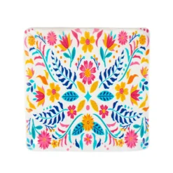 Best Podkladka Melte Ceramiczna Kwiaty Roz Pomarancz Blekit 4 Szt. Podstawki Pod Herbatę