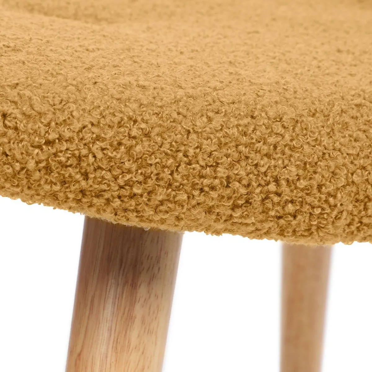Best Sale PodNożek Moss Teddy Boucle W Tkaninie Teddy Musztardowy 61X41X38 Cm Podnóżki