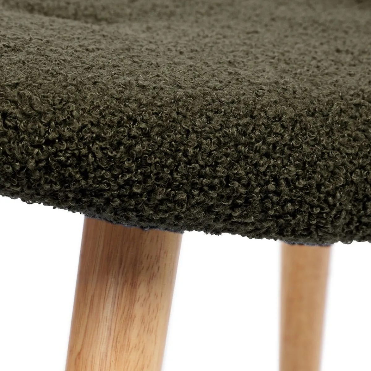 Flash Sale PodNożek Moss Teddy Boucle W Tkaninie Teddy Zielony 61X41X38 Cm Podnóżki