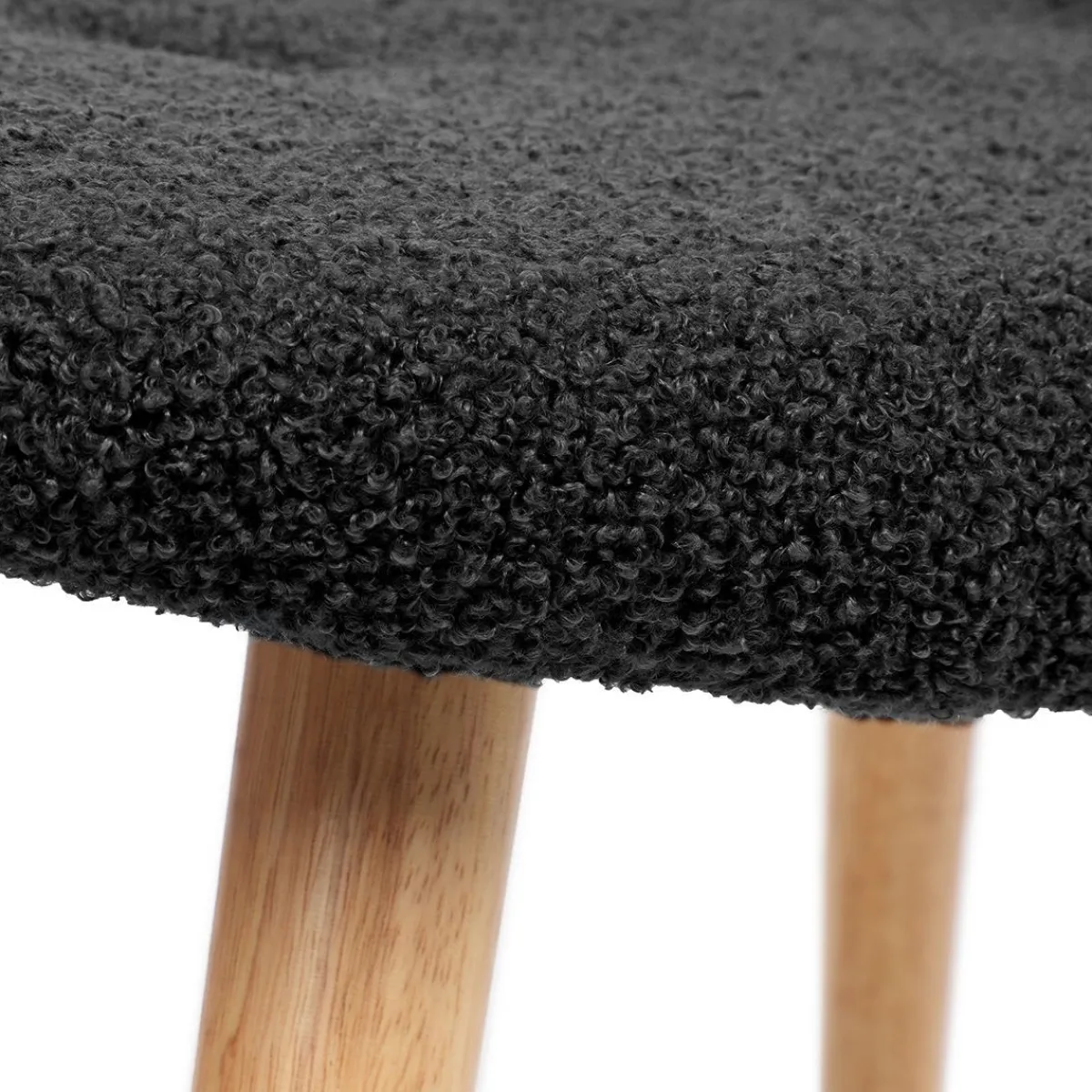 Cheap PodNożek Moss Teddy Boucle W Tkaninie Teddy Czarny 61X41X38 Cm Podnóżki