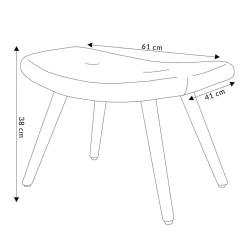 Store PodNożek Moss Welurowy 61X41X38 Cm Podnóżki