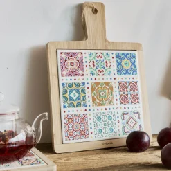 Cheap Podstawka Ethnic Deska Drewniana Mozaika 20X20Cm Podkładki Pod Talerze