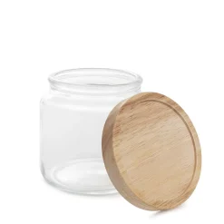 Best Pojemnik Nesta Na Waciki Z Bambusowa Pokrywka 10X10,5X10 Cm Organizery Łazienkowe