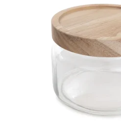 Discount Pojemnik Nesta Na Waciki Z Bambusowa Pokrywka 10X10X7,5Cm Organizery Łazienkowe