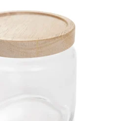 Best Pojemnik Nesta Na Waciki Z Bambusowa Pokrywka 10X10,5X10 Cm Organizery Łazienkowe