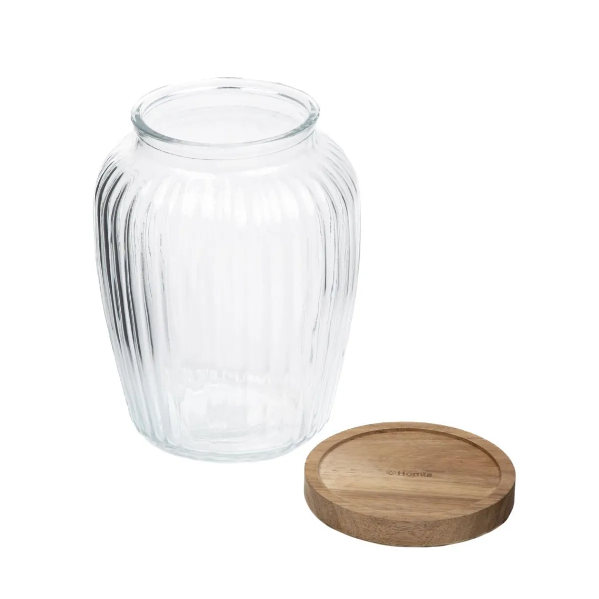 Discount Pojemnik Pavo Ryflowany Z Akacjowa Przykrywka 19 X14 Cm Pojemniki Na Żywność