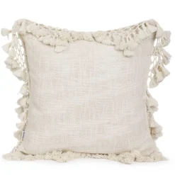 Shop Poszewka Flesse Z Fredzlami Bezowa 45X45 Cm Poduszki Na Krzeslo