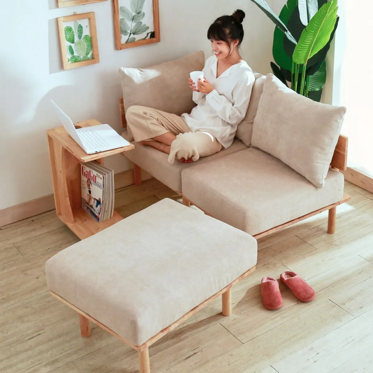 Best Sale Pufa Seri Bezowa 74X60X43,5 Cm Pufy