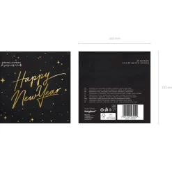 Best Serwetki New Year Papierowe Czarne 20 Szt. 16,5X16,5 Cm Serwetki