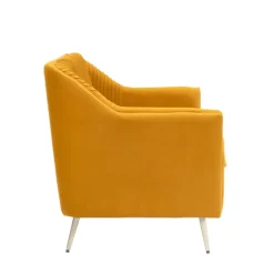 Online Sofa Avant Sofa 2-Osobowa, Welurowa Musztardowa 127X82X81.5 Cm Sofy