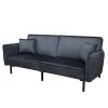 Cheap Sofa Canto 3-Osobowa, Z Funkcja Spania, Welurowa Czarna 199X90X85 Cm Sofy