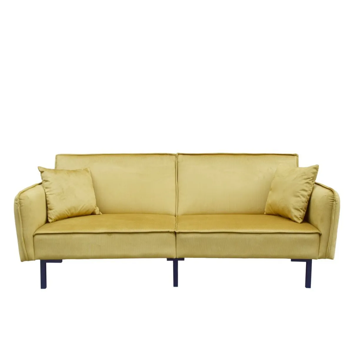 Store Sofa Canto 3-Osobowa, Z Funkcja Spania, Welurowa Musztardowa 199X90X85 Cm Sofy