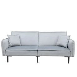 Online Sofa Canto 3-Osobowa, Z Funkcja Spania, Welurowa Szara 199X90X85 Cm Sofy