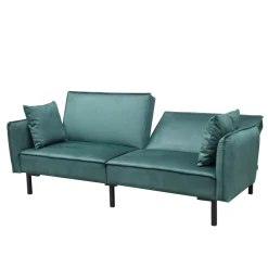 Shop Sofa Canto 3-Osobowa, Z Funkcja Spania, Welurowa Zielona 199X90X85 Cm Sofy