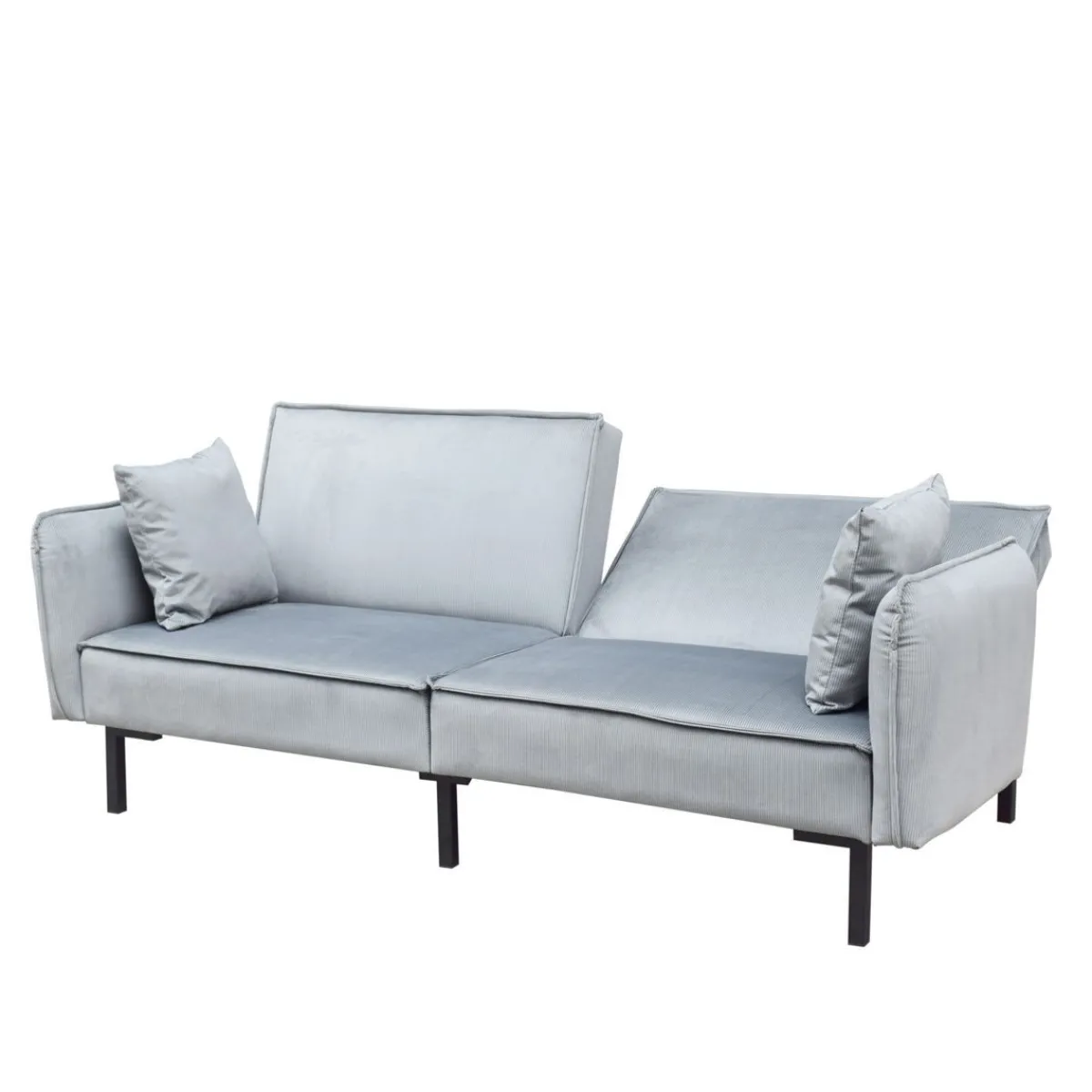 Online Sofa Canto 3-Osobowa, Z Funkcja Spania, Welurowa Szara 199X90X85 Cm Sofy
