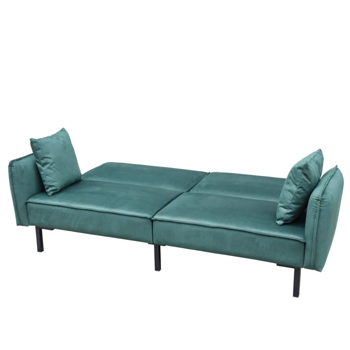 Shop Sofa Canto 3-Osobowa, Z Funkcja Spania, Welurowa Zielona 199X90X85 Cm Sofy