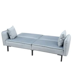 Online Sofa Canto 3-Osobowa, Z Funkcja Spania, Welurowa Szara 199X90X85 Cm Sofy