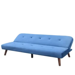 Online Sofa Rinko Sofa 3-Osobowa, Z Funkcja Spania, Welurowa Granatowa 195X81X74 Cm Sofy