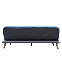 Online Sofa Rinko Sofa 3-Osobowa, Z Funkcja Spania, Welurowa Granatowa 195X81X74 Cm Sofy