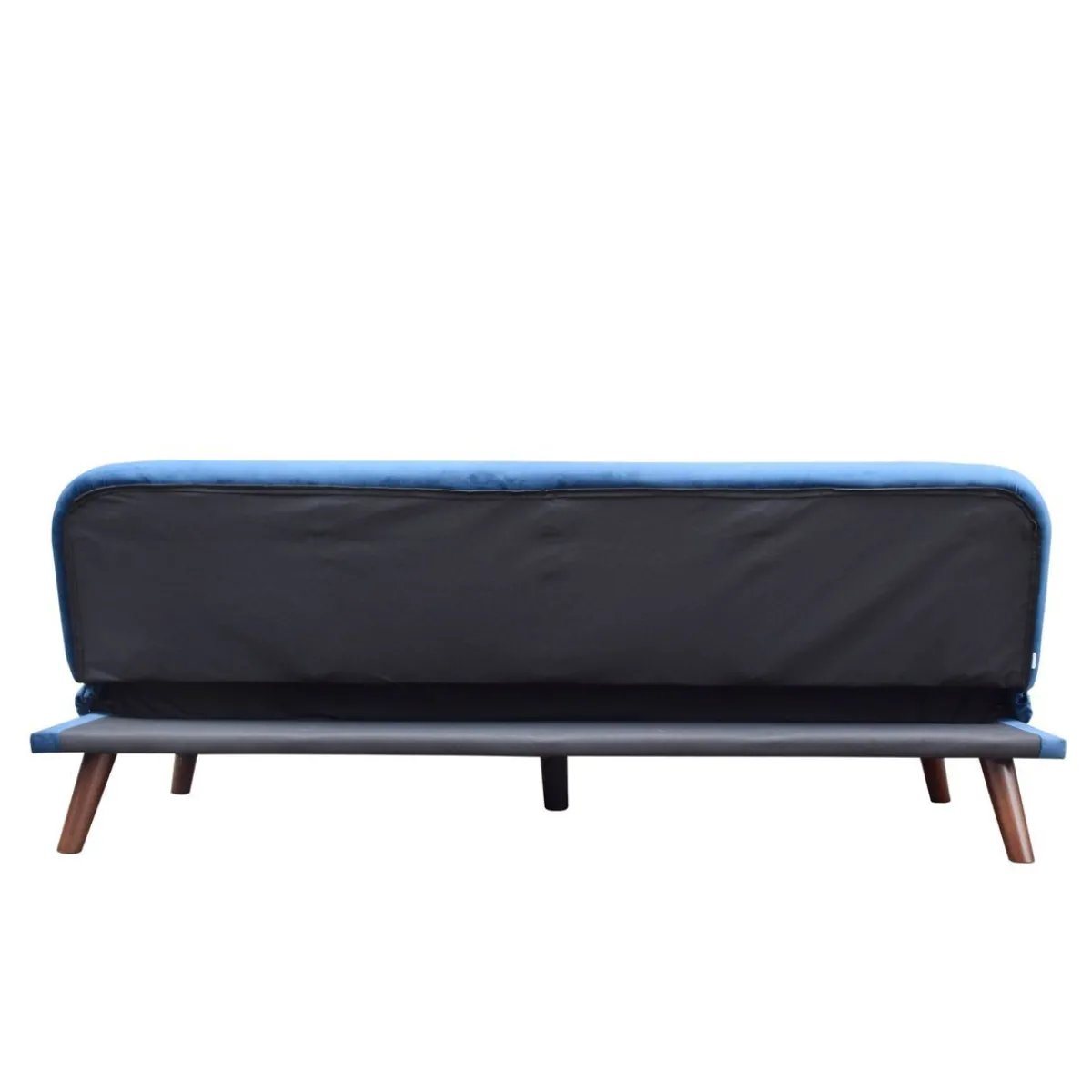 Online Sofa Rinko Sofa 3-Osobowa, Z Funkcja Spania, Welurowa Granatowa 195X81X74 Cm Sofy