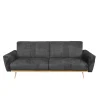 Clearance Sofa Samtige 3-Osobowa, Z Funkcja Spania, Czarna 212X84X86.5 Cm Sofy