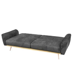 Clearance Sofa Samtige 3-Osobowa, Z Funkcja Spania, Czarna 212X84X86.5 Cm Sofy