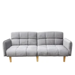 New Sofa Sonus 3-Osobowa, Z Funkcja Spania, Welurowa Musztardowa 195X91X83 Cm Sofy
