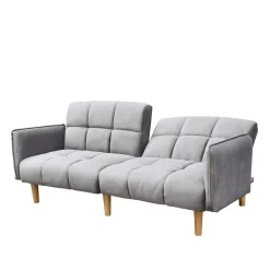 New Sofa Sonus 3-Osobowa, Z Funkcja Spania, Welurowa Musztardowa 195X91X83 Cm Sofy
