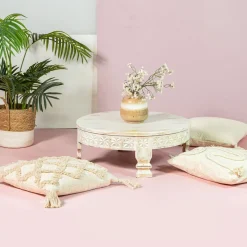 Best Stolik Kawowy Banhi Lite Drewno Mango Zlobione 60X60X23 Cm Stoliki Kawowe