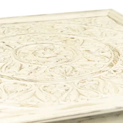 Shop Stolik Kawowy Banhi Lite Drewno Mango Zlobione 100X100X45 Cm Stoliki Kawowe