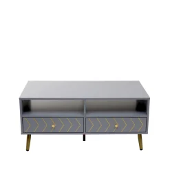 Sale Stolik Kawowy Bodo Grafitowy Z Metalowymi Nogami 100X50X45 Cm Stoliki Kawowe