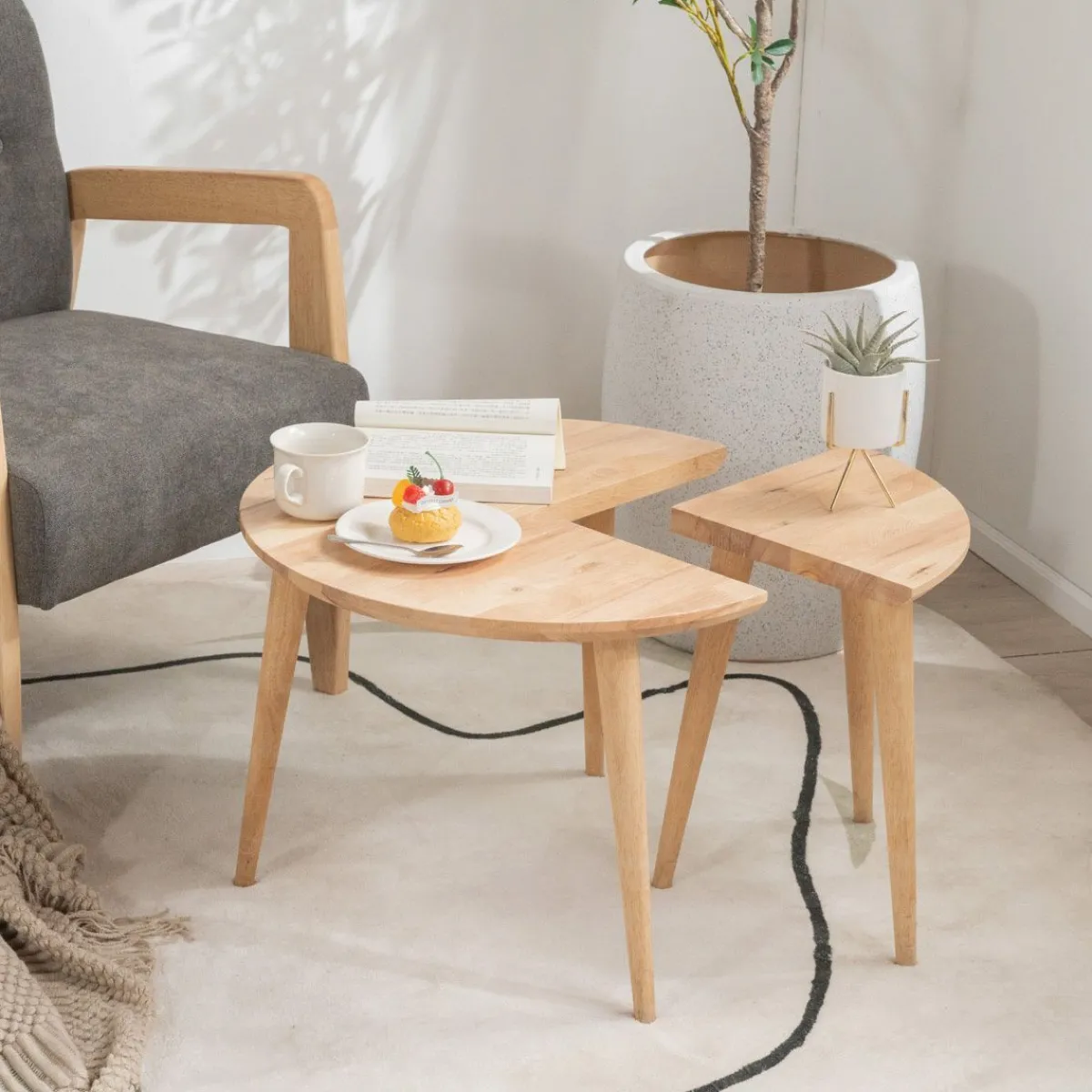 Clearance Stolik Kawowy Harmoni Naturalny 59X59X42 Cm Stoliki Kawowe