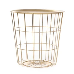 Online Stolik Scandi Zloty Z Czarnym Blatem 43X43X43 Cm Stoliki Ogródowe