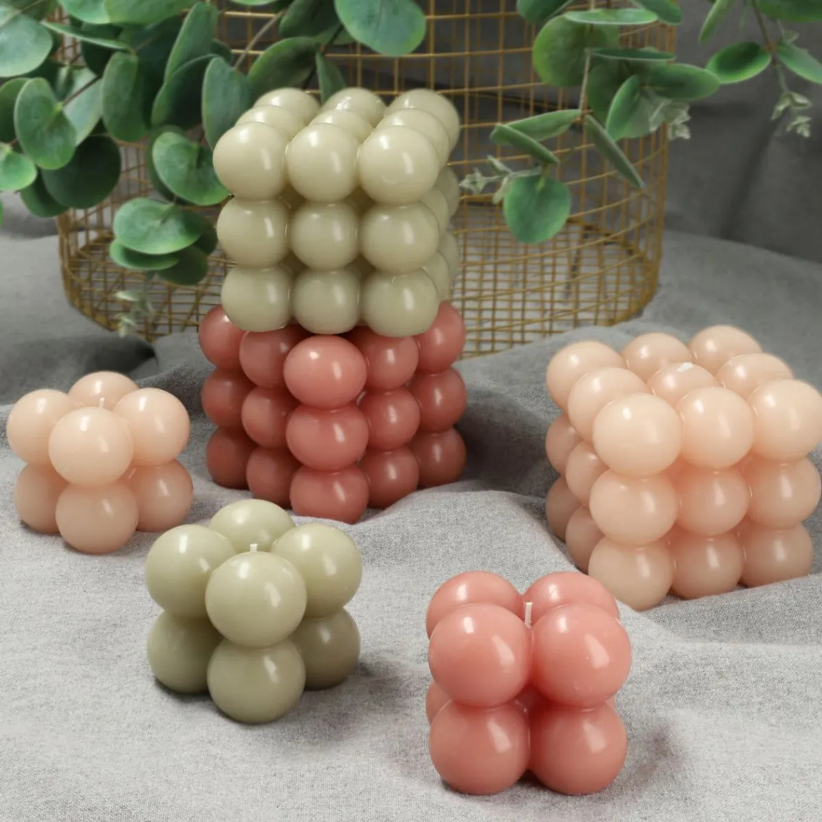Sale Swieca Bubble Rozowa 6X6X6 Cm Świece Ogródowe