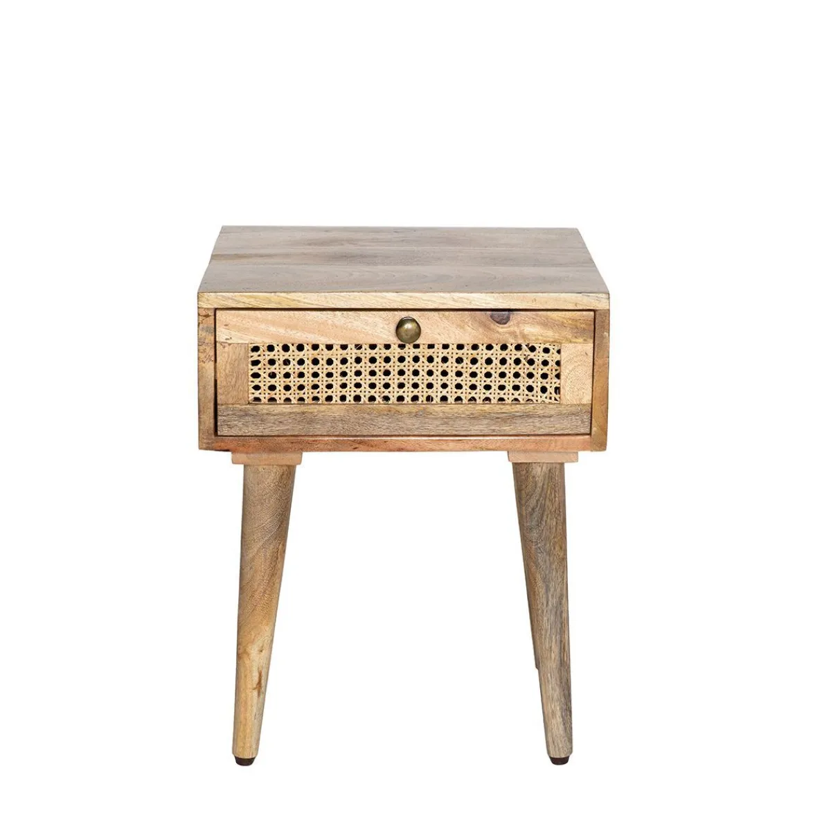 Clearance Szafka Nocna Natte Lite Drewno Mango Z Rattanem 40X40X50 Cm Szafki Nocne