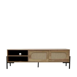 Flash Sale Szafka Rtv Haga Z Rattanem I Z Metalowymi Nogami 140X40X44 Cm Szafki Rtv