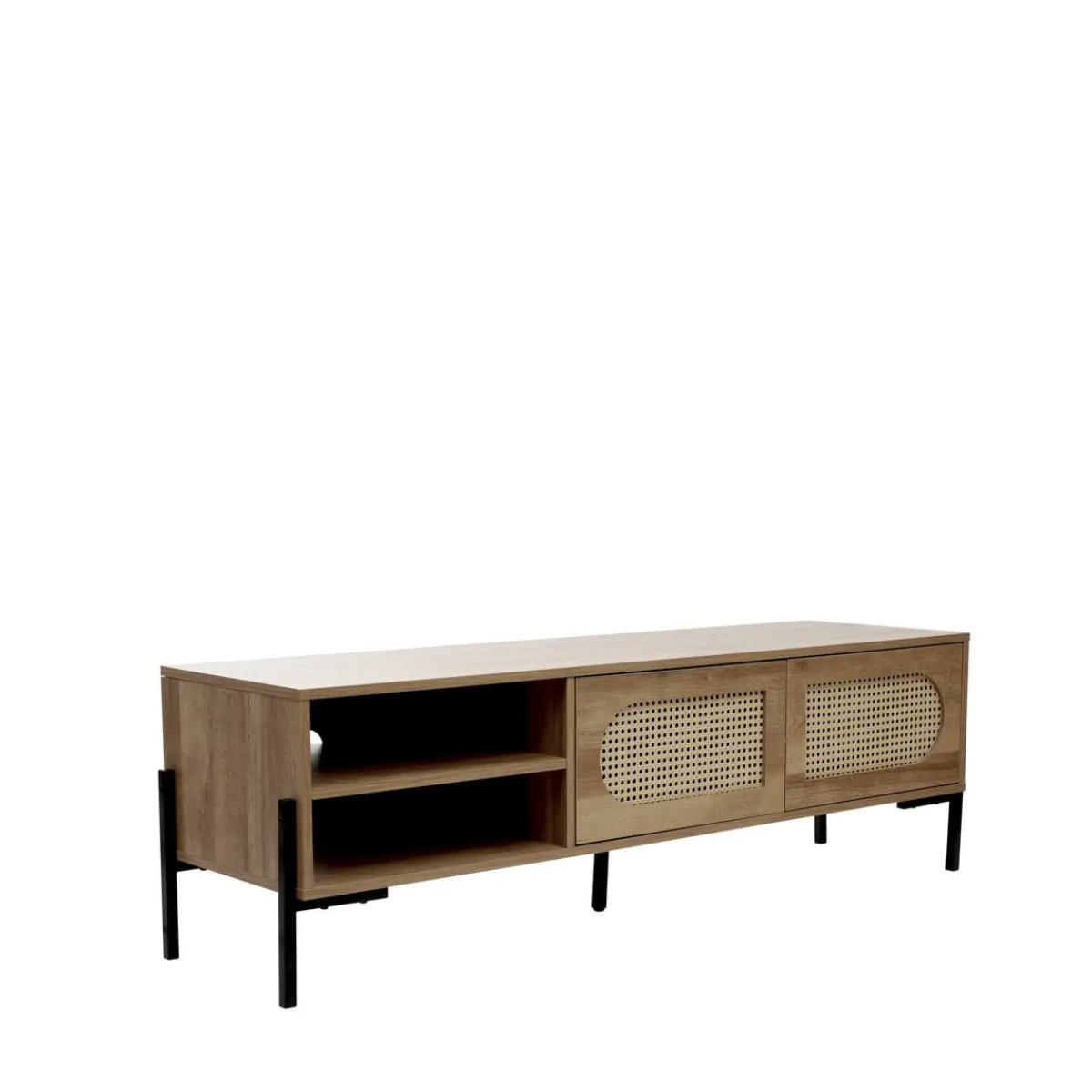 Flash Sale Szafka Rtv Haga Z Rattanem I Z Metalowymi Nogami 140X40X44 Cm Szafki Rtv