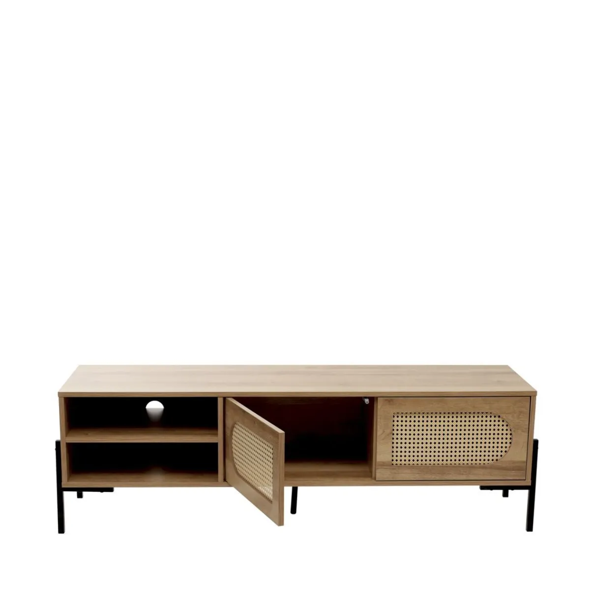 Flash Sale Szafka Rtv Haga Z Rattanem I Z Metalowymi Nogami 140X40X44 Cm Szafki Rtv