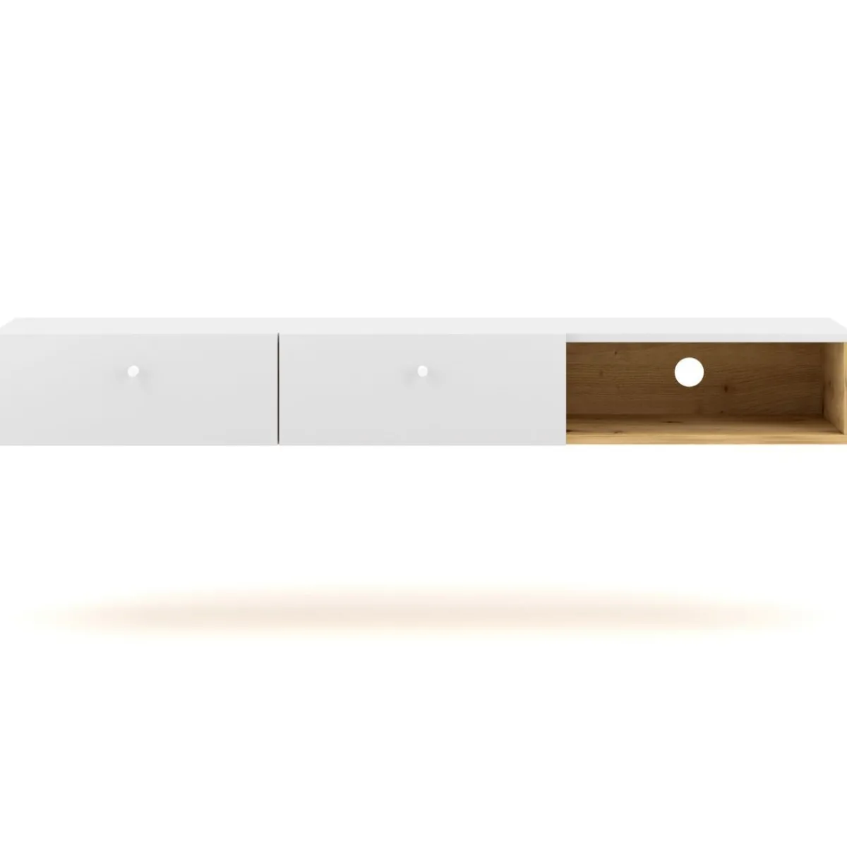 Store Szafka Wiszaca Carini! Dab Artisan/Bialy 140X30X18 Cm Szafki
